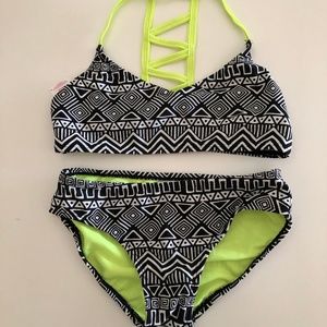 Target Yellow & Black Printed Bikini In Kids